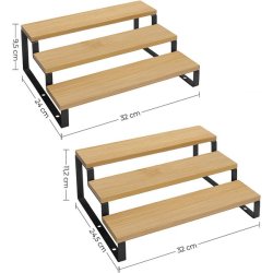 Krydderihylder - s�t med 2 stabelbare k�kkenhylder - bambus