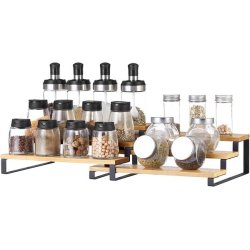 Krydderihylder - s�t med 2 stabelbare k�kkenhylder - bambus