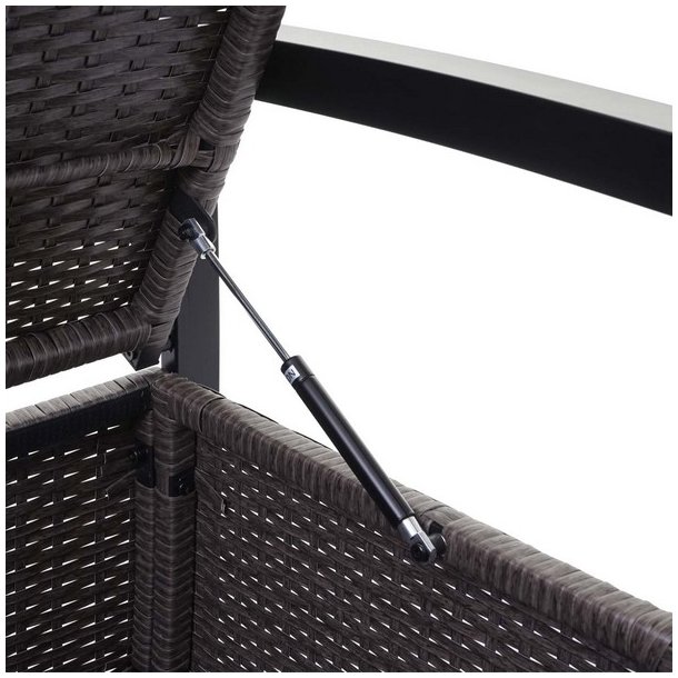 Haveb�nk og hyndeboks - gr�meleret polyrattan med gr�n hynde