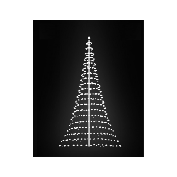 Lysnet til 6 meter flagstang med 480 kold hvid LED lys - luksus cirkellys til lystræ på 6M