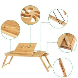 B�rebar laptop stand i bambus - justerbar sammenklappelig