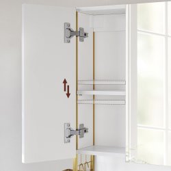 Badevrelsesskab med gyldent stel - vghngt spejlskab - hvid