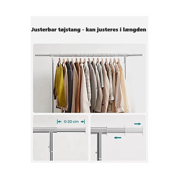 T�jstativ p� hjul med justerbar t�jstang - b�reevne 130 kg