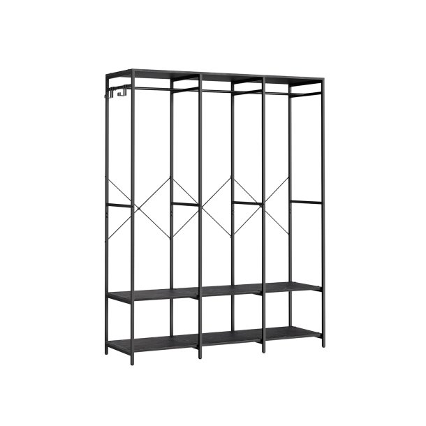 �ben garderobe - �ben t�jstativ - kl�deskab - sort 40x141x180