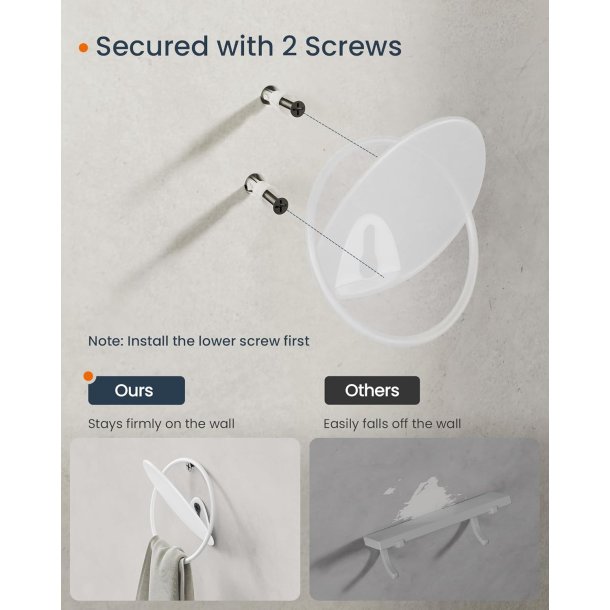 Knager - s�t med 4 knager i �g-inspireret design - hvid