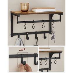 Knager�kke med hattehylde og b�jlestang 40x24x24 cm - rustik brun