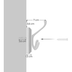 Knagerkke - hvid vghngt knagerkke i tr med 4 tredobbelt knager