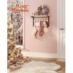 Knager�kke med b�jlestang og hattehylde 65x30 cm - hvid