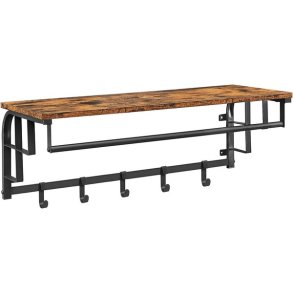 Knager�kke med hattehylde og b�jlestang 80x30 cm - rustik brun