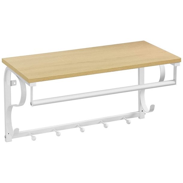 Knager�kke med hattehylde og b�jlestang 60x30 cm - brun og hvid