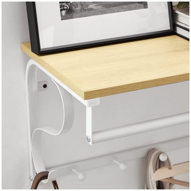 Knager�kke med hattehylde og b�jlestang 60x30 cm - brun og hvid