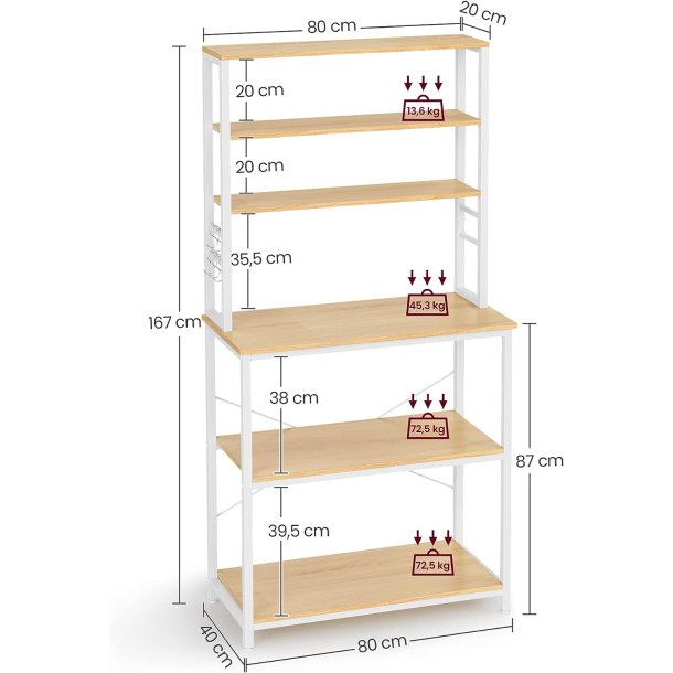 K�kkenreol - k�kkenopbevaring - k�kken modul - brun 80x40x167