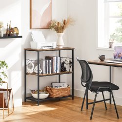 K�kken� i industrielt design med 3 hylder - rustik brun 80x40x90