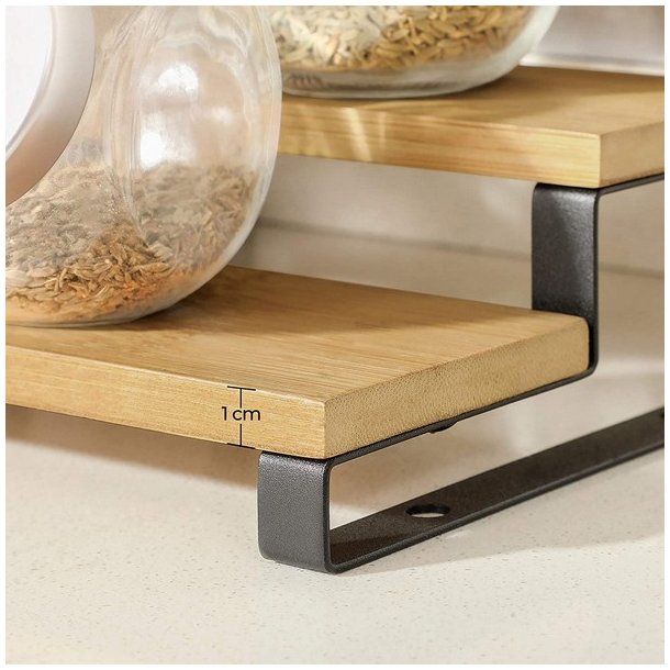 Krydderihylder - s�t med 2 stabelbare k�kkenhylder - bambus