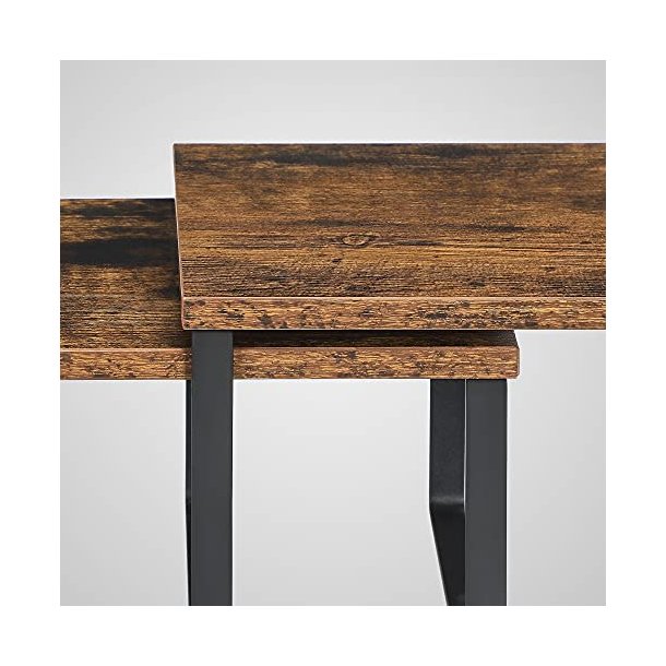 Hylder til bord - s�t med 2 stabelbare k�kkenhylder - rustik brun