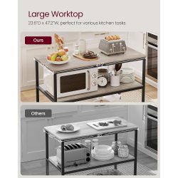 K�kken� i industrielt design med hylder - gr� beige 120x60x90