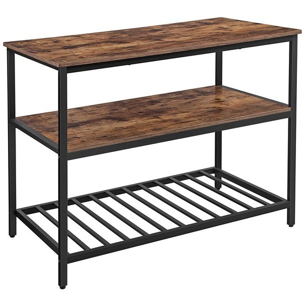 K�kken� i industrielt design med hylder - rustik brun 120x60x90