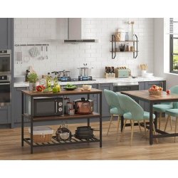 K�kken� i industrielt design med hylder - rustik brun 120x60x90