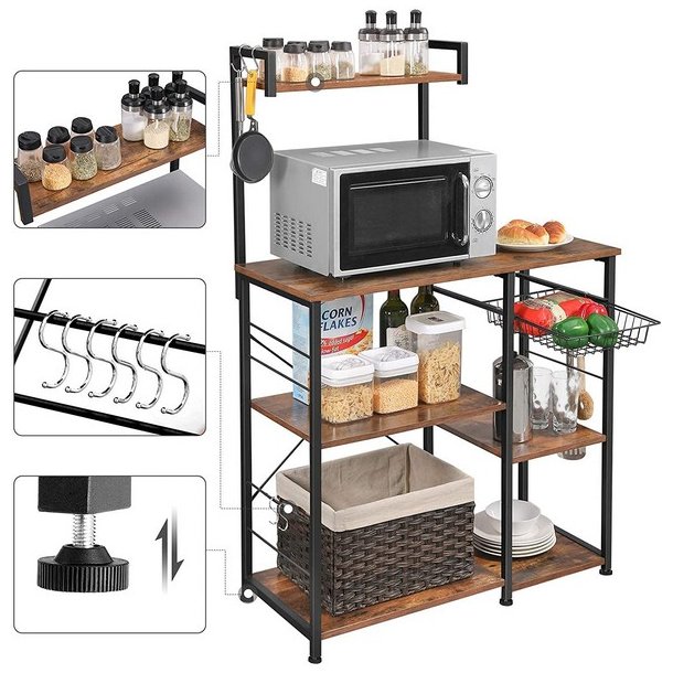 K�kkenenhed - k�kkenstativ - rustik brun L90 x B40 x H132 cm