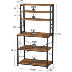 K�kkenreol - k�kkenopbevaring - k�kken modul - rustik brun  80x40x167