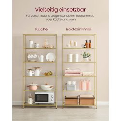 Badev�relsesreol med h�rdet glas og gyldent stel 80x30x177,3