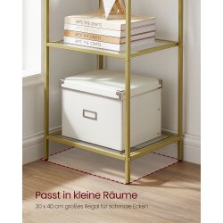 Badev�relsesreol med h�rdet glas og gyldent stel 40x30x177,3