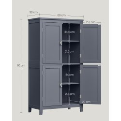 Badevrelsesskab med 2 skabe - opbevaringsskab gr 110x60x30