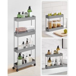 Rullevogn - smal opbevaringsvogn med 4 hylder 40 x 13 x 89