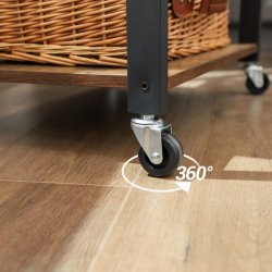 Rullebord med 3 hylder - k�kkenvogn - rustik brun 60x40x89