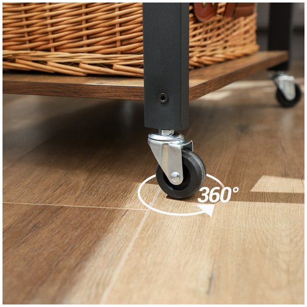 Rullebord med 3 hylder - k�kkenvogn - rustik brun 60x40x89