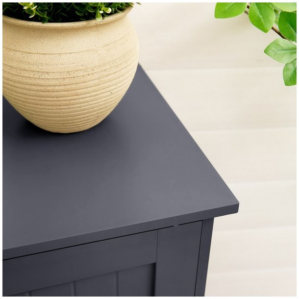 Kommode med skab og 4 skuffer - gr� 81 x 55 x 30 cm
