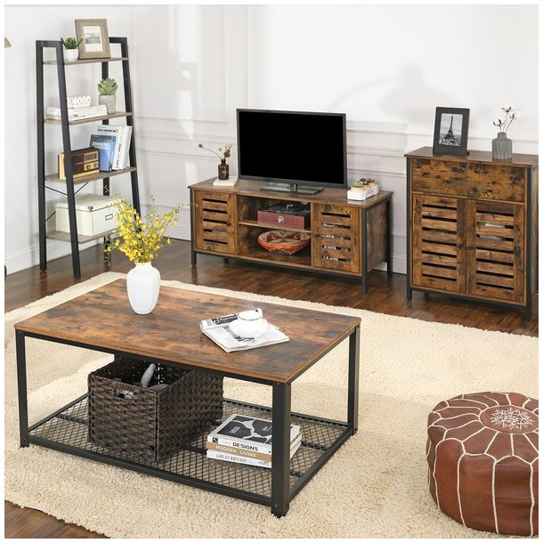 Kommode med skabe og skuffe - rustik brun skab 70 x 30 x 80