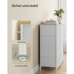 Kommode med 8 skuffer - hvid og brun - 80 x 30 x 81,5