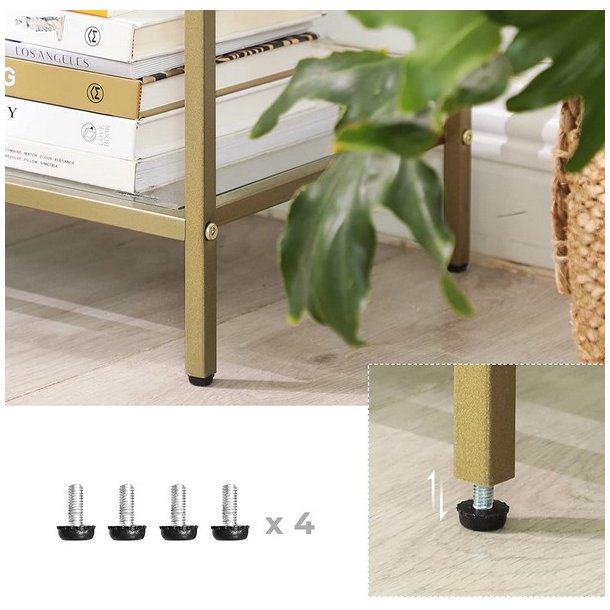 Sk�nk - konsolbord med h�rdet glas og gyldent stel 100x30x73