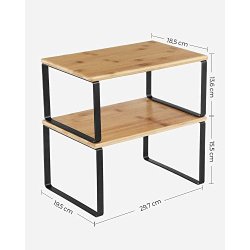 Hylder til bord - 2x2 stabelbare k�kkenhylder - bambus