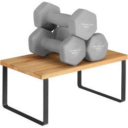 Hylder til bord - s�t med 2 stabelbare k�kkenhylder - bambus