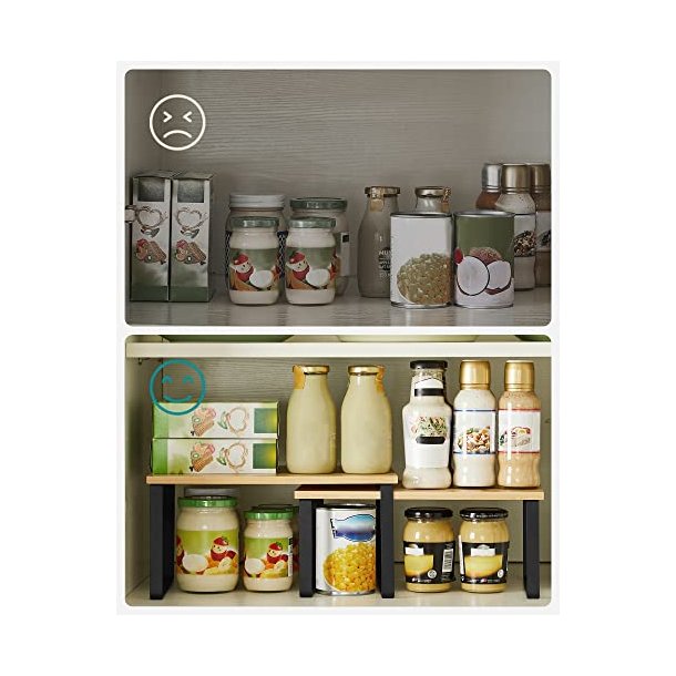 Hylder til bord - 2x2 stabelbare k�kkenhylder - bambus