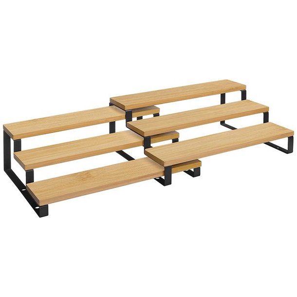 Krydderihylder - s�t med 2 stabelbare k�kkenhylder - bambus