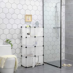 Opbevaringsskab - kubisk skab i plastik - plastikskab med 9 rum