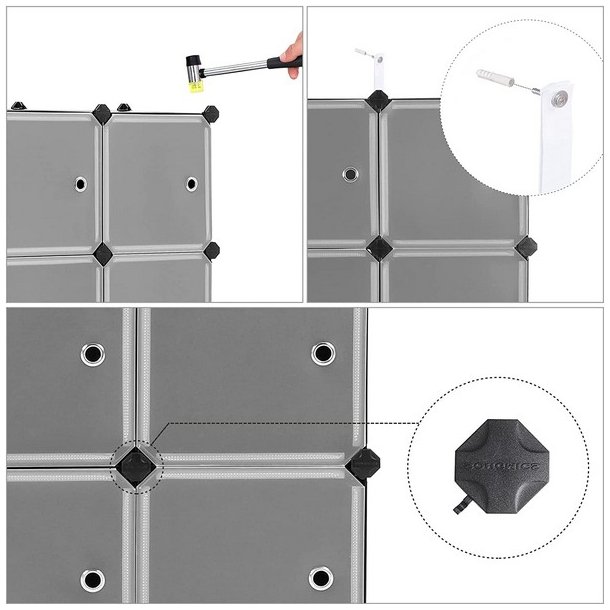 Opbevaringsskab - kubisk skab i plastik - plastikskab med 9 rum