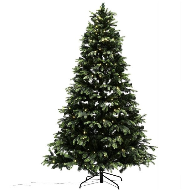 Juletræ på 210 x 142 cm med 280 LED - kunstigt luksus PE/PVC juletræ