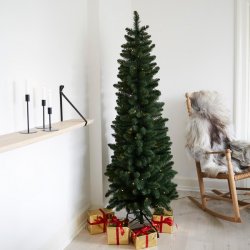 NORDIC WINTER NOR - kunstigt smalt juletr 180 x 68 m/LED-lys