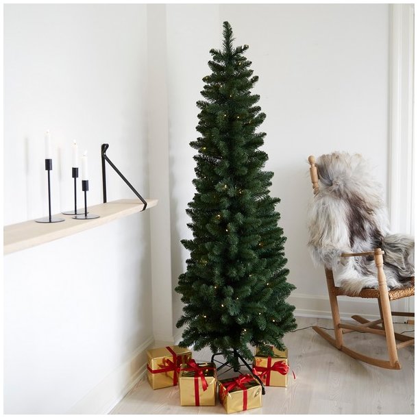 NORDIC WINTER NOR - smalt juletræ 180 x m/LED-lys - Indendørs - HAVEHOBBY.DK