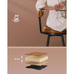 Barstol med kunstl�der - s�t med 2 - s�deh�jde 65 cm - brun