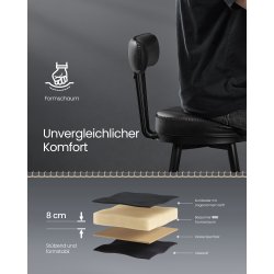 Barstol med kunstlder - st med 2 - sdehjde 76 cm - sort