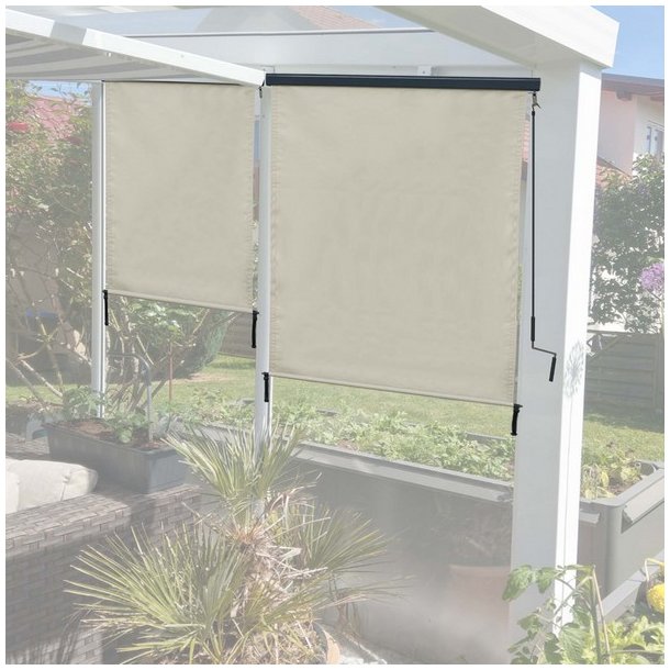 Vertikalmarkise 250 x 140 cm - creme beige lskrm og lsejl