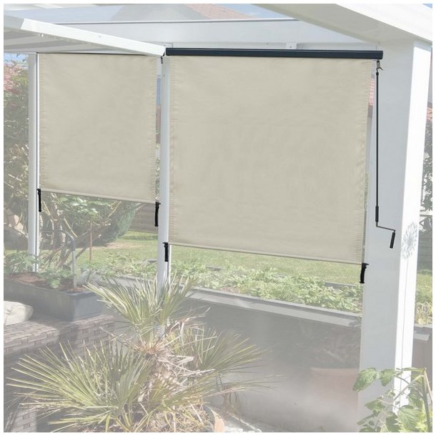 Vertikalmarkise 250 x 180 cm - creme beige lskrm og lsejl