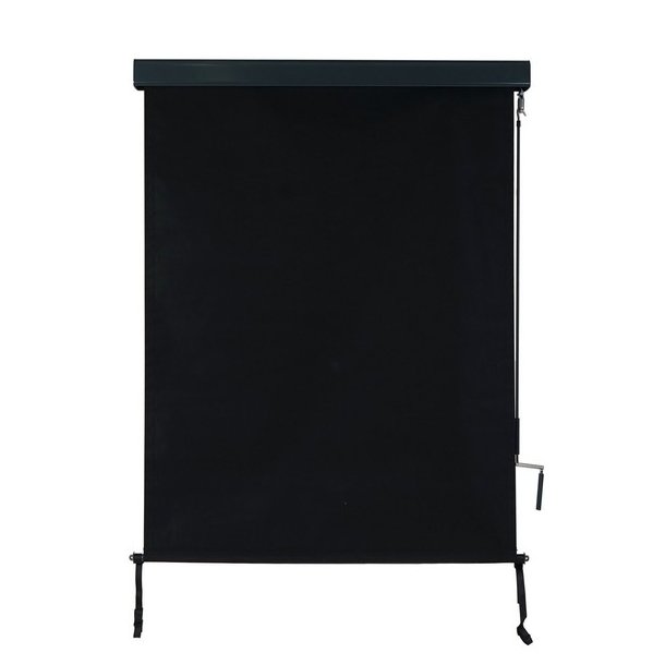 Vertikalmarkise 250 x 100 cm - sort antracit lskrm og lsejl