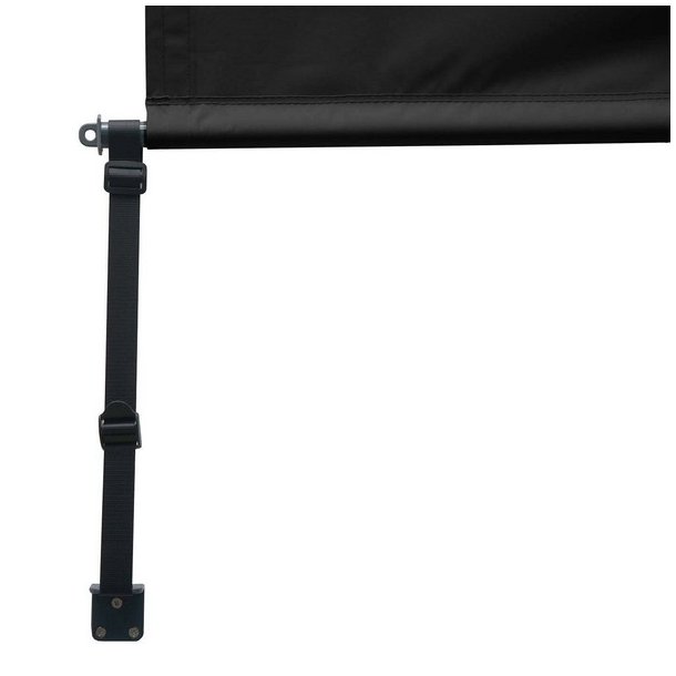 Vertikalmarkise 250 x 100 cm - sort antracit lskrm og lsejl