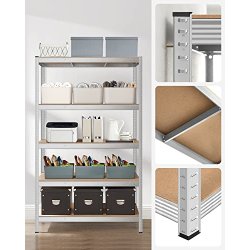 St�lreol med 5 hylder - lagerreol - s�lv reol 200 x 120 x 60